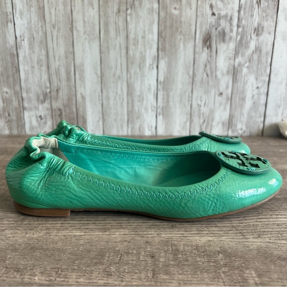 Tory Burch Patent Leather Teal Loafers - Picture 7 of 9